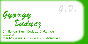 gyorgy duducz business card